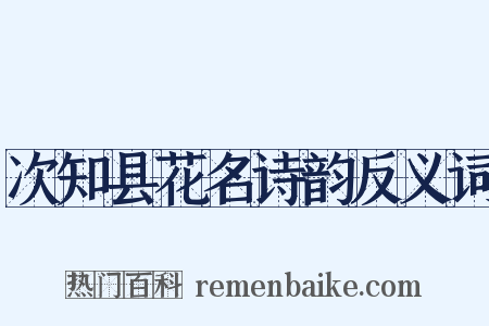 次知县花名诗韵反义词是什么意思的图片